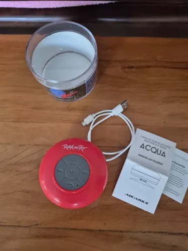 Caixa de Som portátil bluetooth Vermelha - Nunca usada - Rock in Rio
