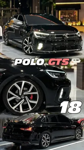 Rodas aro 17 Preta com diamantado Volkswagen Polo Gts novas