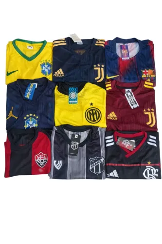 Kit com 9 camisas de time de futebol