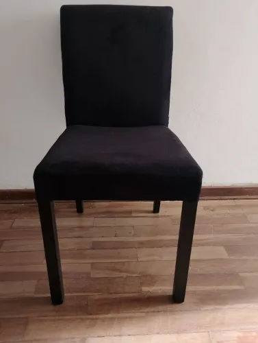 Cadeira de Jantar Preta Aveludada