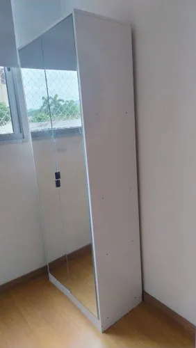 Armário Multiuso Casal Grife C/ 2 Portas C/ Espelho Branco