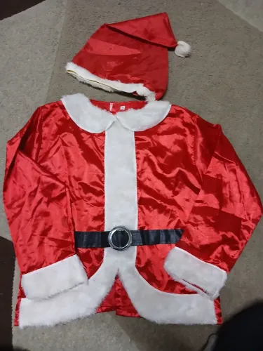 Fantasia de papai noel infantil com blusa e gorro