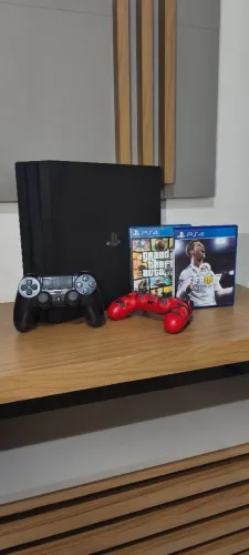 Ps4 Pro Slim 1tb + 2 Controles + Jogos