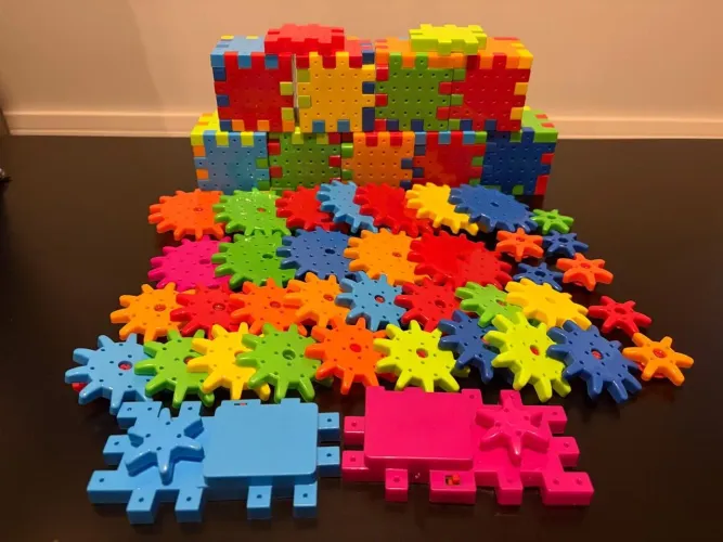 Blocos de construção com engrenagens - 100 peças