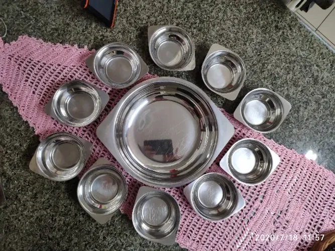 Conjunto de Inox nobre para sobremesa 13 peças como novo