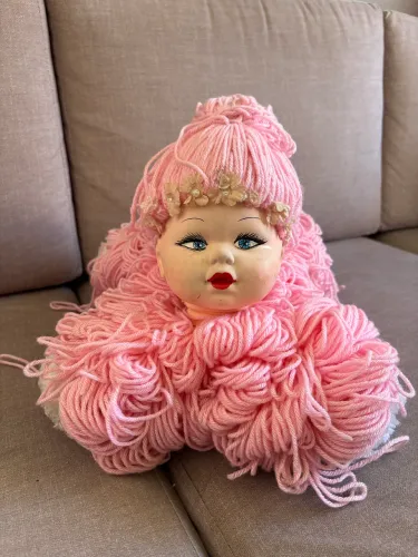 Boneca Dorminhoca Artesanal Antiga Vintage - Cabeça de Porcelana Fina