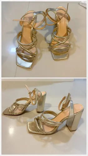 Vendo Sandália Luíza Barcelos, número 36 , dourada , salto 10. Usando apenas 3 vezes!