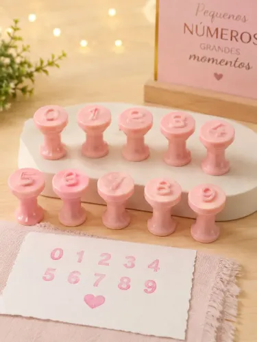Kit Carimbo para doces e brigadeiro de festa confeitaria Carimbos de número