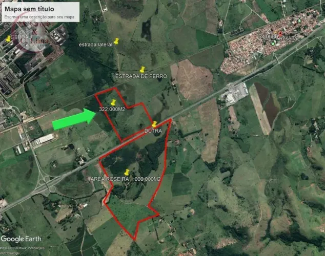 Área à venda, 322000 m² por R$ 41.860.000 - Roseira/SP