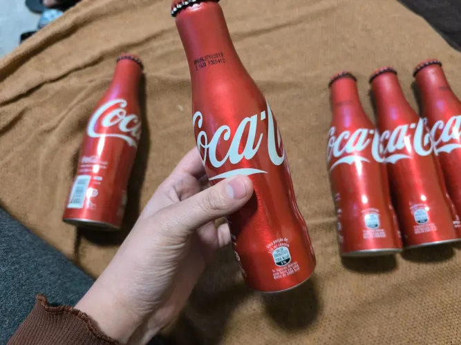 Garrafa antiga coca cola de alumínio 