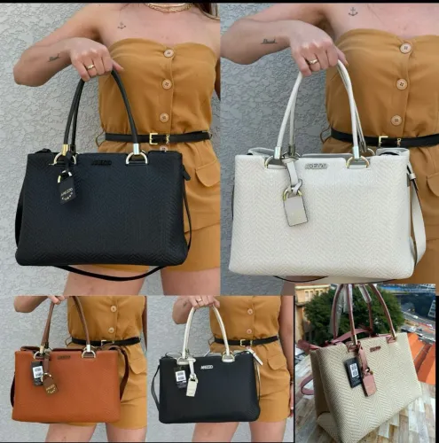 Bolsa Estilo Arezzo Tote Giorno Grande com divissorio e alça transversal