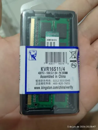 Memória notebook PC3 12800 DDR3L 4 Gb 1600Mz 1.35v