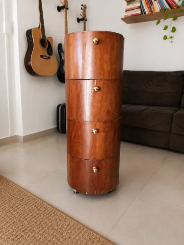 Gaveteiro Cilíndrico Giratório Vintage / Retrô