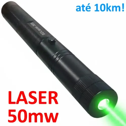Laser Verde 50mw 10km Caneta Alta Potência Lazer Feixe Longo 50 mw Legalizado