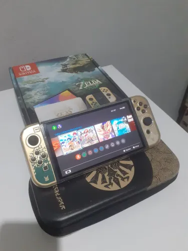 Switch Oled Edicão Zelda Tears(d&$bl0qu&@d0 Kamik@se)