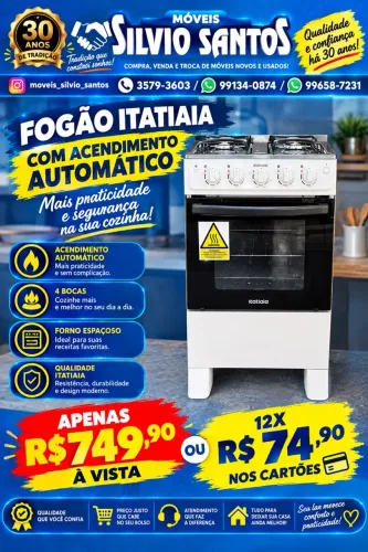 Fogão 4 bocas novo com acendimento elétrico combino entrega