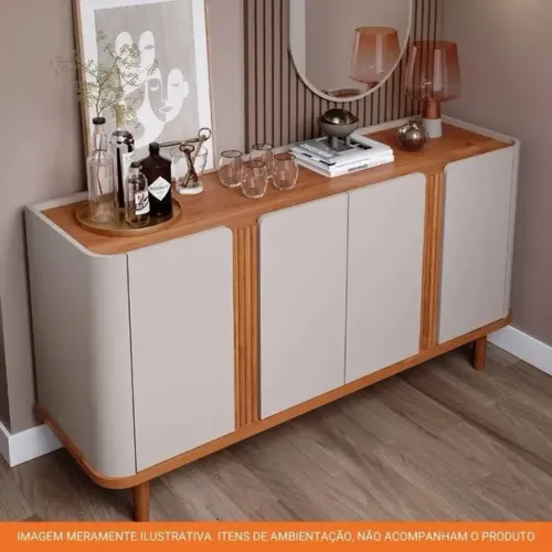 Buffet 4 Portas Eva 100% MDF Cimol - Entrega e montagem Grátis p/ Fortaleza 