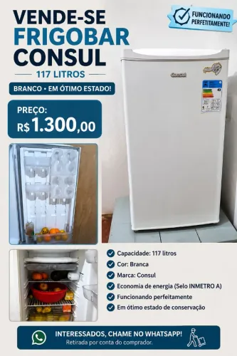 VENDO FRIGOBAR CONSUL 117 LITROS