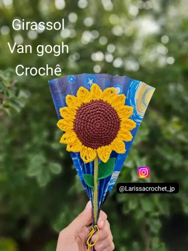 Girasol van gogh crochê