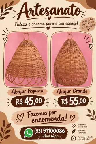 Abajur de cipó
