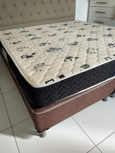 Cama Box King: Colchão Espuma D45 Orthoflex Comfortpedic Line + Base CRC 1,93x2,03
