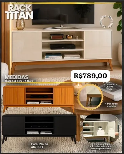 Rack de Tv retro - ate 60" entregamos e montamos