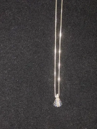 colar de prata 925 de 50cm com pingente de Nossa Senhora Aparecida