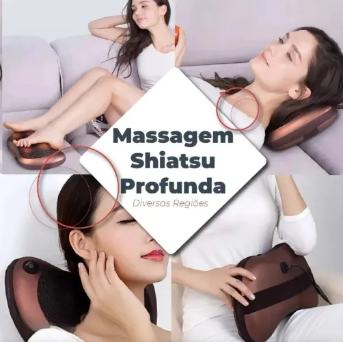 Travesseiro Massageador Eletrico Pescoco Lombar