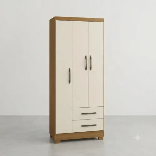 Guarda Roupa Isis Noce/Perola - Em Estoque