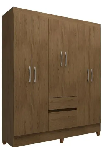 Guarda roupa casal New Brusque 6 portas 2 gavetas 