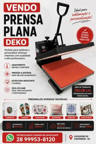 Prensa plana para sublimação