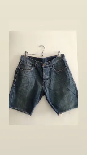 Bermuda jeans masculina de botão M