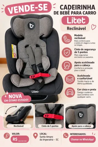 Vendo cadeirinha para caro