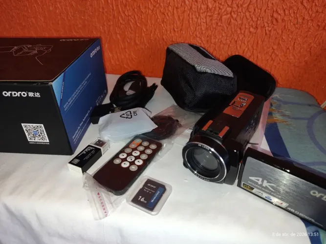 ? Câmera 4K ORDRO NOVA + KIT COMPLETO + CONTROLE + 16GB