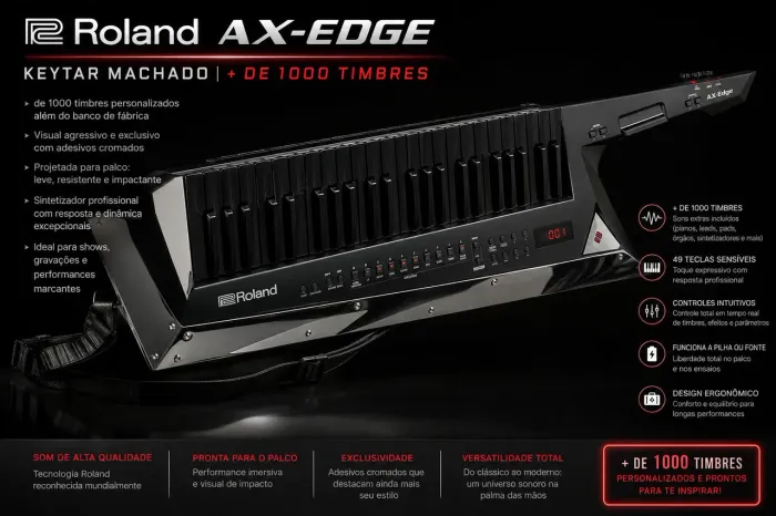 Roland AX Edge Keytar Bag Luxo Mais de 1000 Timbres Bluetooth Estado de Zero!!!