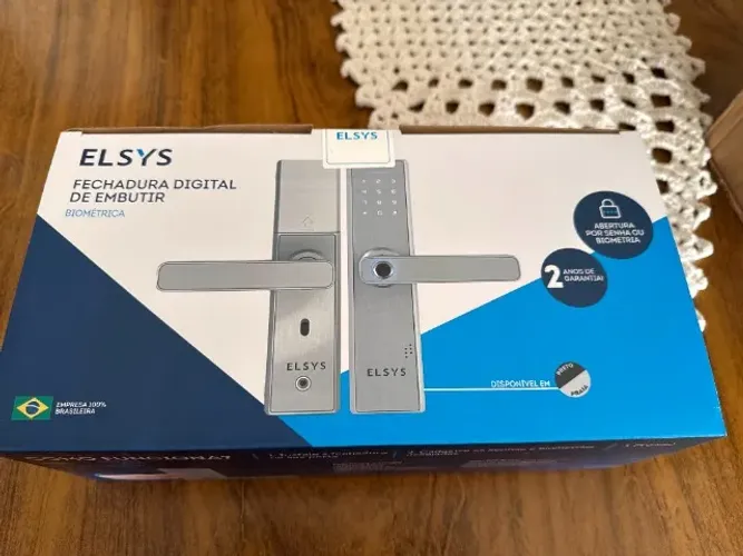 Fechadura Digital de Embutir com Biometria Elsys, Prata | ESF-DE2000B, Abertura via Biomet