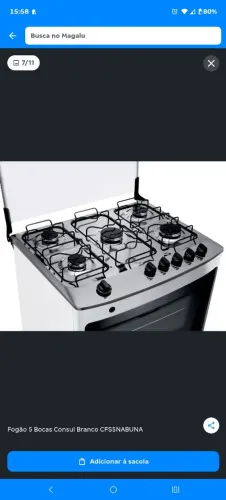Vendo fogão Consul 5 bocas branco. Zap *