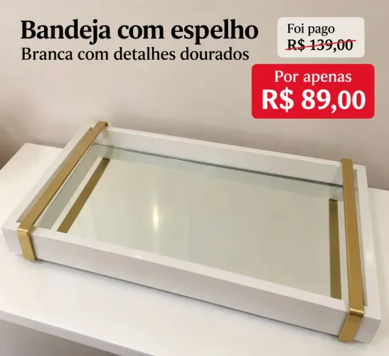 Linda bandeja decorativa espelhada