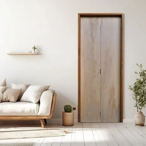 Kit Porta De Madeira Camarão 210x72cm Batente 14cm