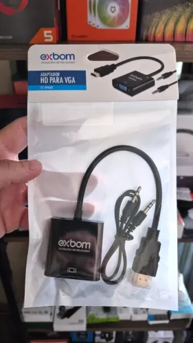 Adaptador HDMI para VGA novo, lacrado, com garantia!