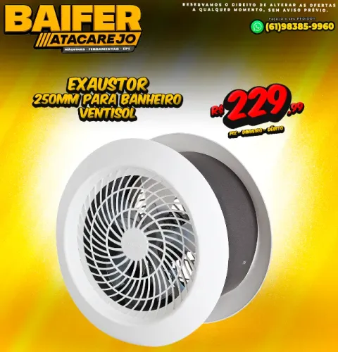 Exaustor Para Banheiro de 25cm Ventisol