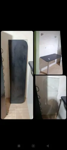 Mesa e pratileiras de vídro temperado