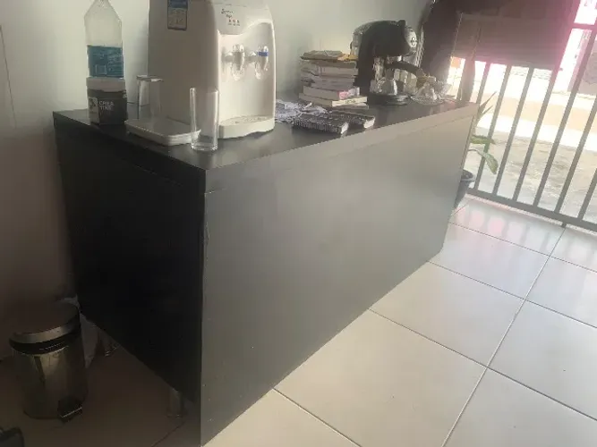 Mesa preta mais de 2m escritório 
