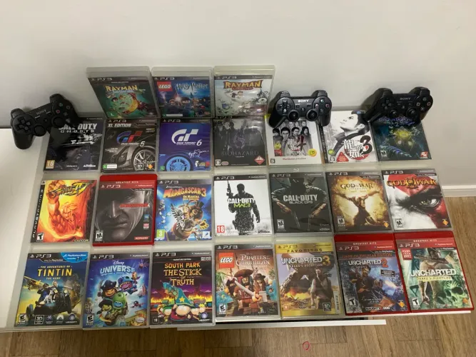 Coleção 24 Jogos PS3 Originais + 2 Controles Sony Originais + 1 Controle