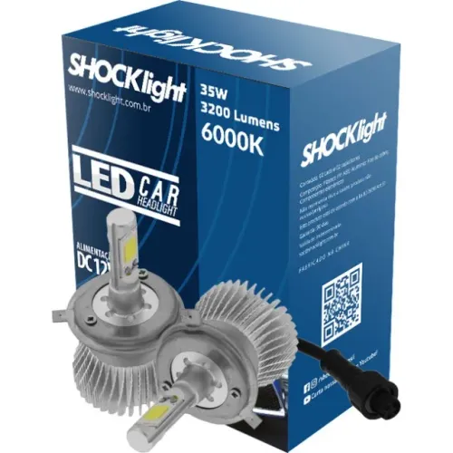 Lâmpada Led Headlight H4 - 6000K 12V 35W - Shocklight - SLL-10004