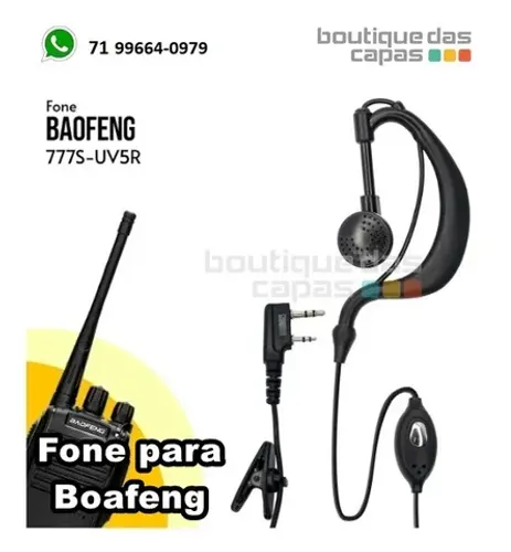 Fone Para Radio Comunicador Baofeng 777 Uv5r Uv6r