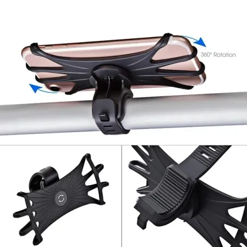 Suporte De Silicone gira 360 graus Para Motos E Bicicletas Bem Resistente