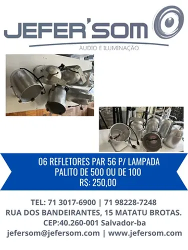 Refletores Par 56- kit com 6 peças