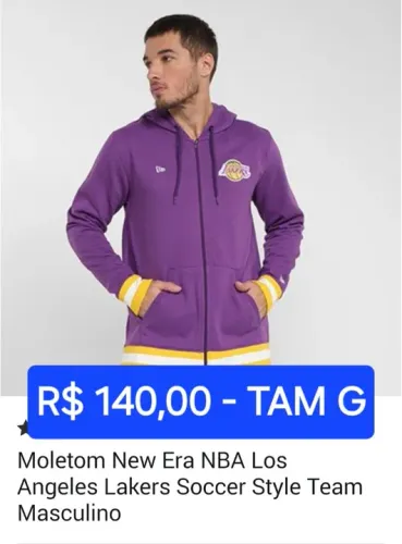 Moletom New Era NBA Los Angeles Lakers