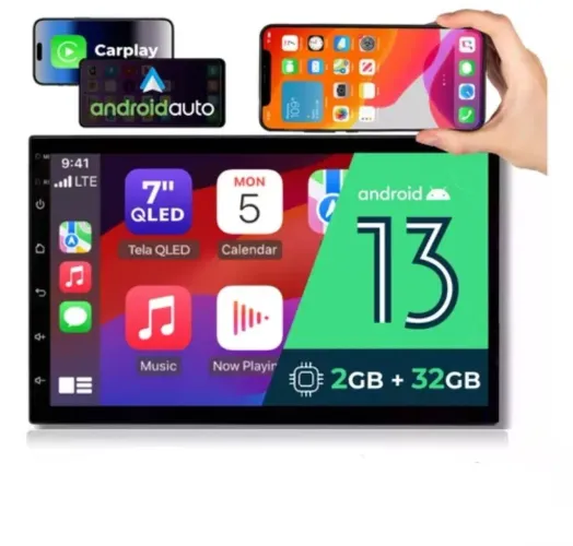 Central multimídia Android 13 (7 Polegadas)